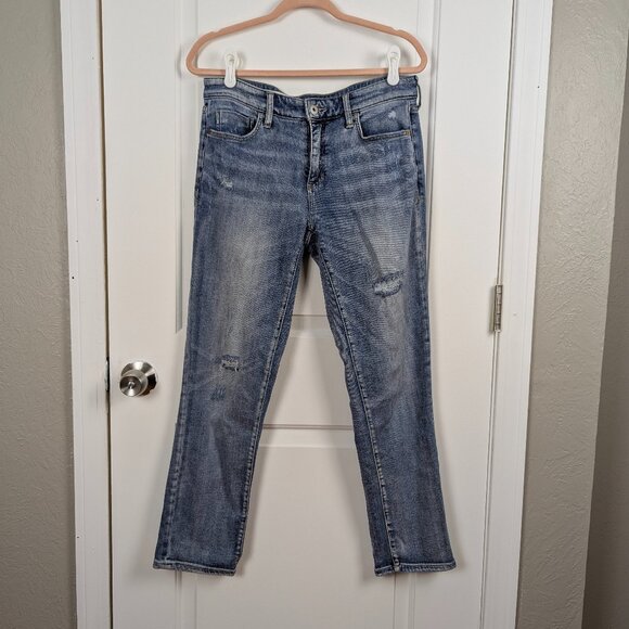 Pilcro | Distressed Light Wash Straight Leg Jeans Size 28 - Picture 1 of 10